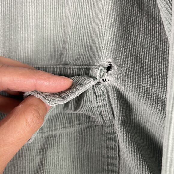 VTG J Crew Oarsman Corduroy Shirt Mens XL Green Hong Kong Distressed Destroyed - Picture 14 of 16